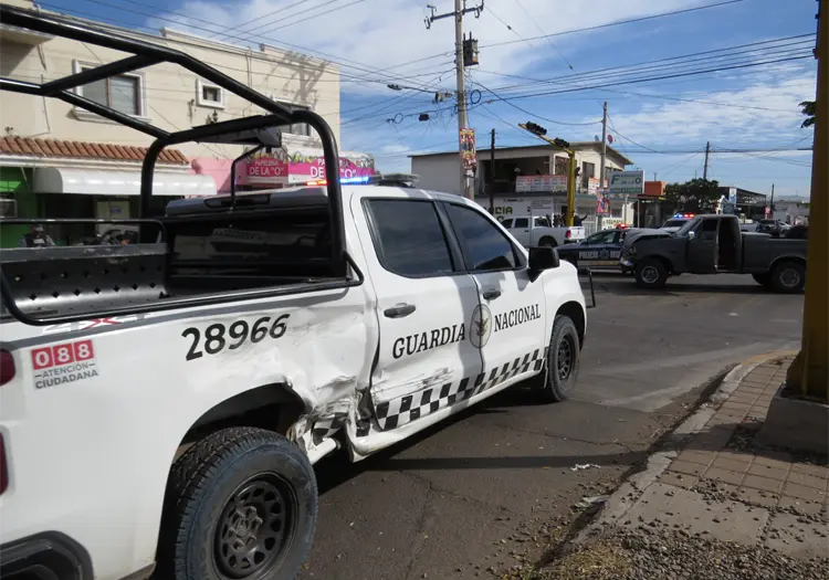 Patrulla de la Guardia Nacional ocasiona choque en Ciudad Obreg&oacute;n; hay dos elementos heridos