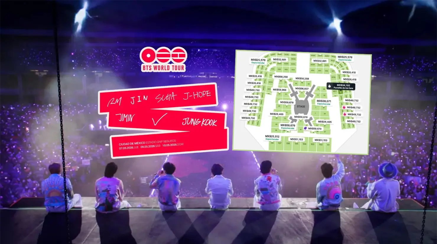 Revendedores de boletos de BTS en México alcanzan precios hasta más de 120 mil pesos