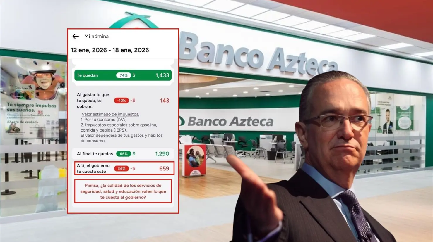 Recibo de n&oacute;mina de empleados de TV Azteca desata pol&eacute;mica en redes por conceptos que critican al Gobierno