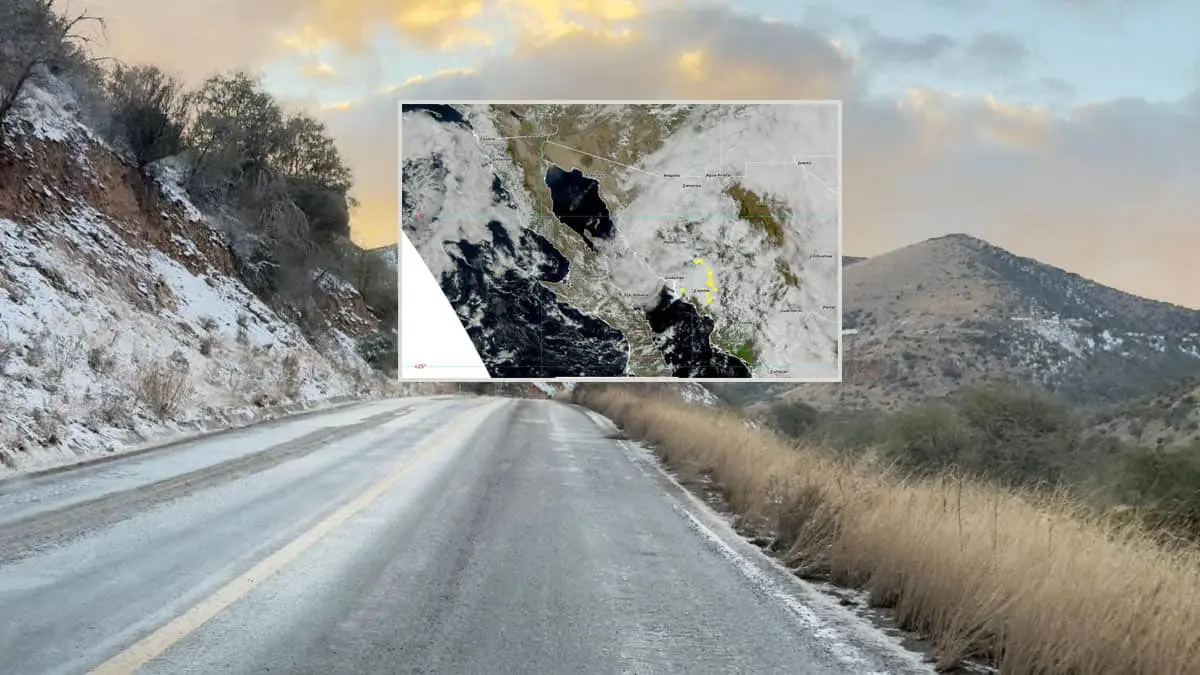 Tormenta invernal provoca lluvia y posibles nevadas en Sonora.
