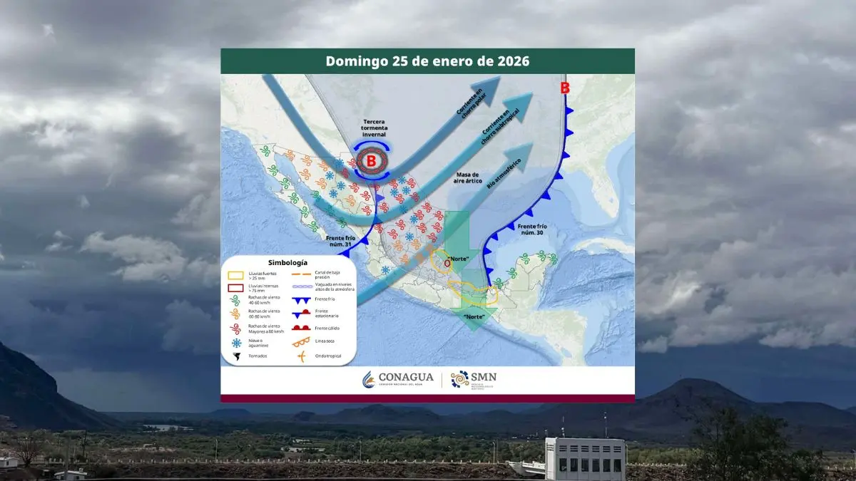 Imagen del clima de hoy domingo 25 de enero de 2026