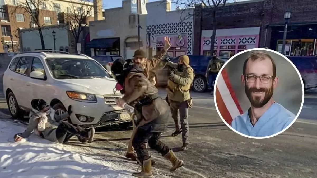 Alex Pretti, enfermero de cuidados intensivos y participante en protestas tras la muerte de Renee Good, aparece en una manifestaci&oacute;n en Minneapolis antes de ser abatido por agentes del ICE