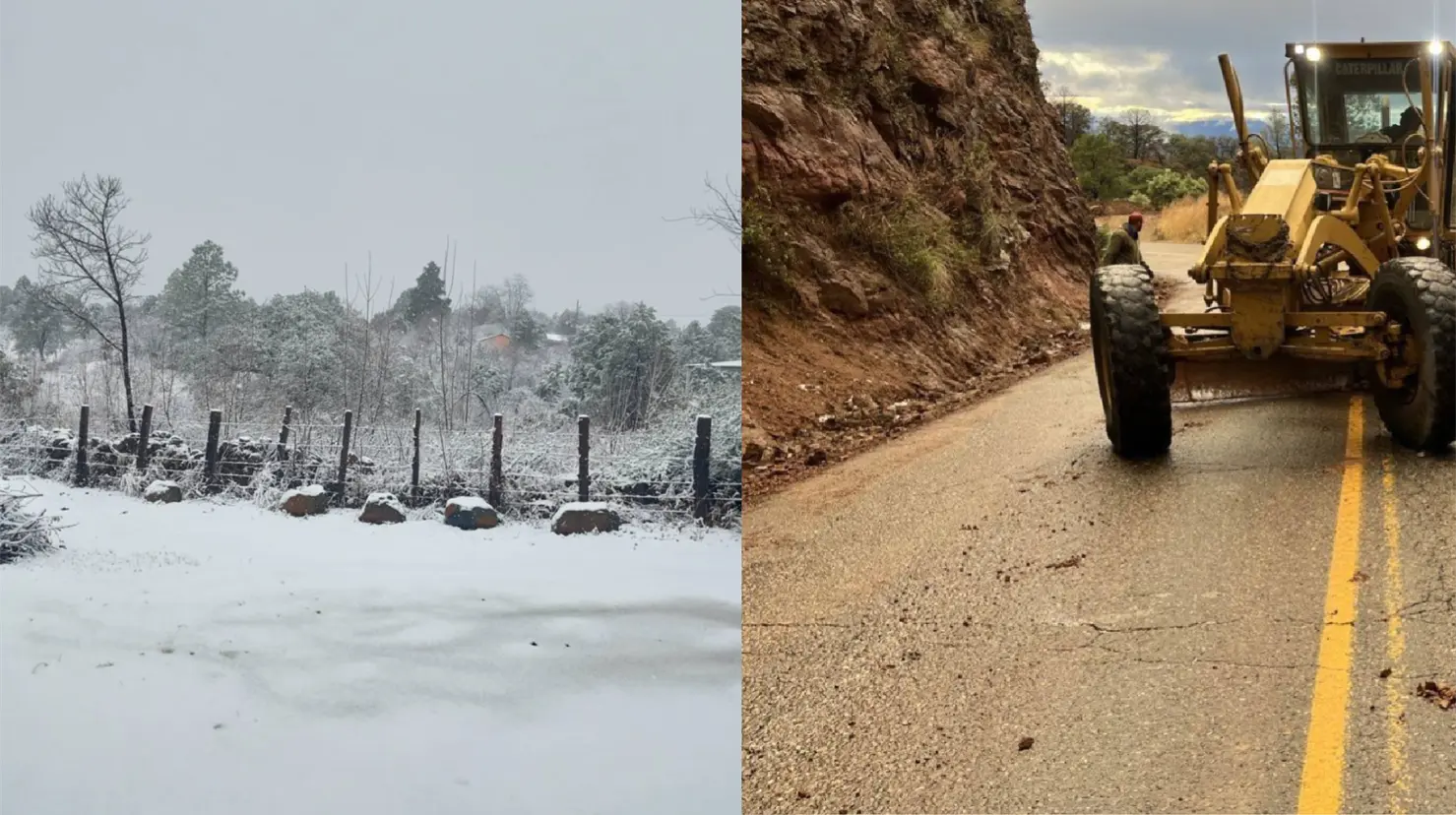 Toman precauciones en Yécora por nevadas