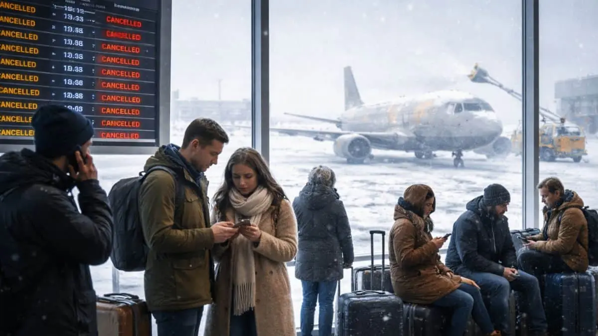 Aviones permanecen en tierra debido a las severas condiciones clim&aacute;ticas que han provocado retrasos y cancelaciones en aeropuertos de distintas regiones del pa&iacute;s