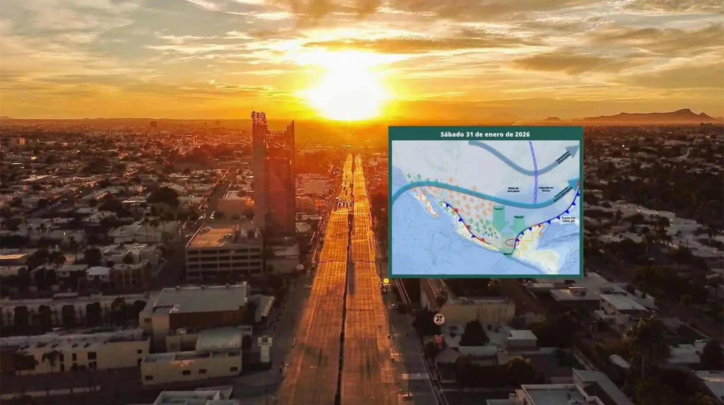 Clima en Hermosillo hoy 31 de enero; regresan máximas por encima de los 30°C