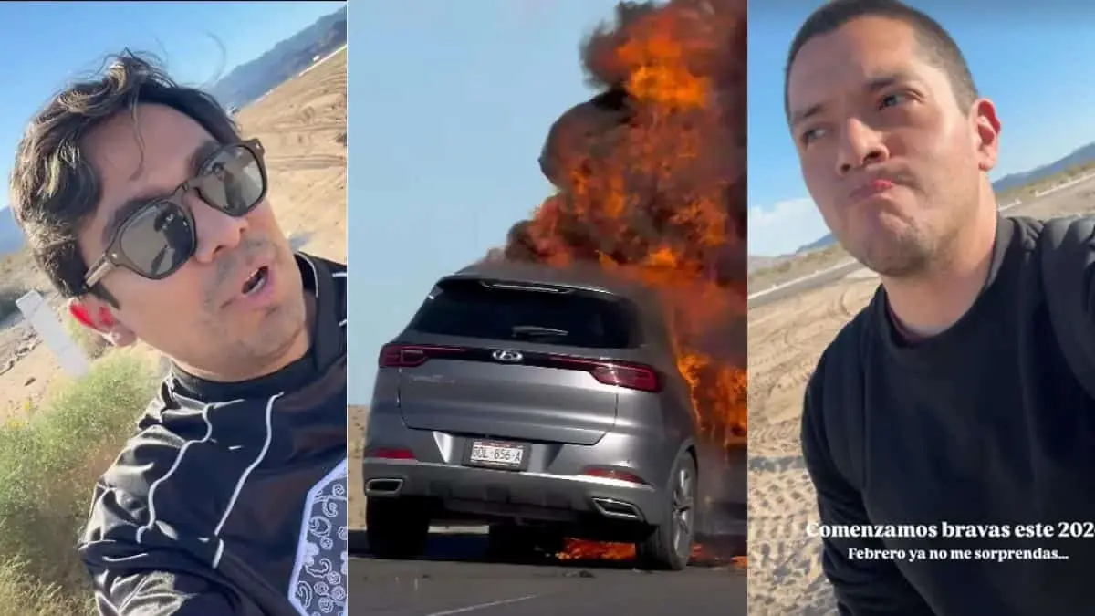 La camioneta de los creadores Pepe y Teo queda en p&eacute;rdida total tras incendio en carretera