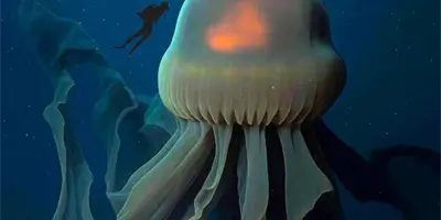 VIDEO l Medusa del tama&ntilde;o de un cami&oacute;n escolar es captada por investigadores marinos