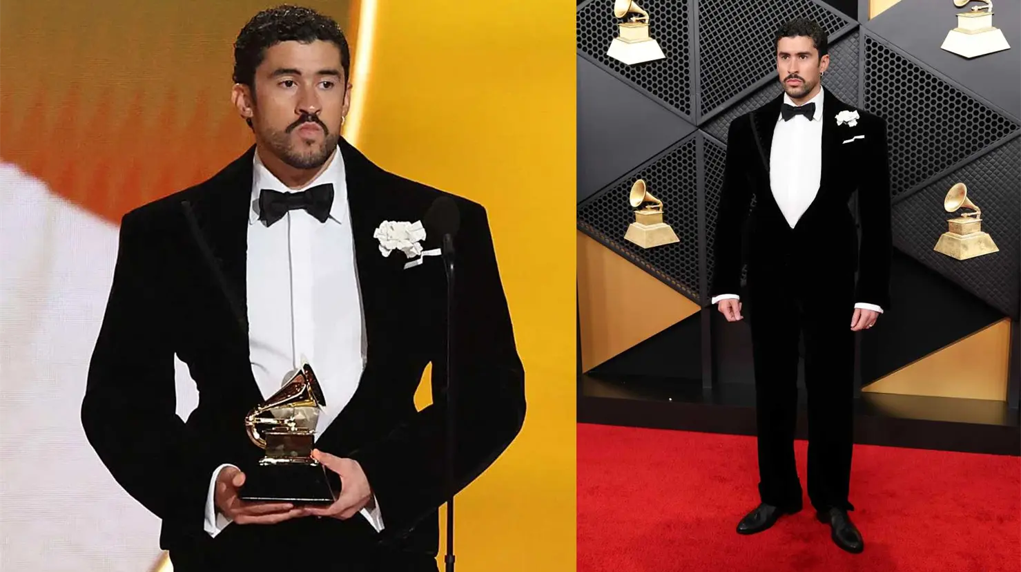 &iquest;Tra&iacute;a chaleco antibalas? La inquietante teor&iacute;a detr&aacute;s del aspecto y actitud de Bad Bunny en los Grammy