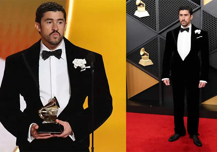 &iquest;Tra&iacute;a chaleco antibalas? La inquietante teor&iacute;a detr&aacute;s del aspecto y actitud de Bad Bunny en los Grammy