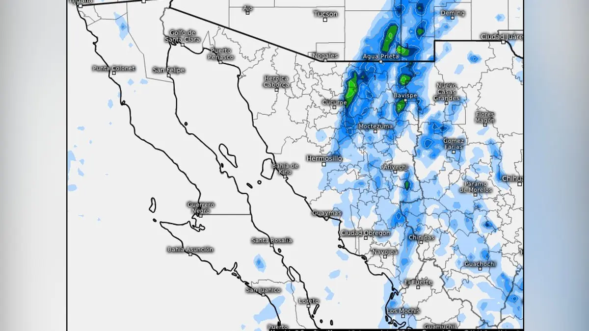 Pronostican lluvias ligeras y fuertes rachas de viento en estos municipios de Sonora