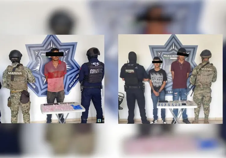 Capturan a tres presuntos "tiradores" de droga en Cajeme; uno es menor de edad